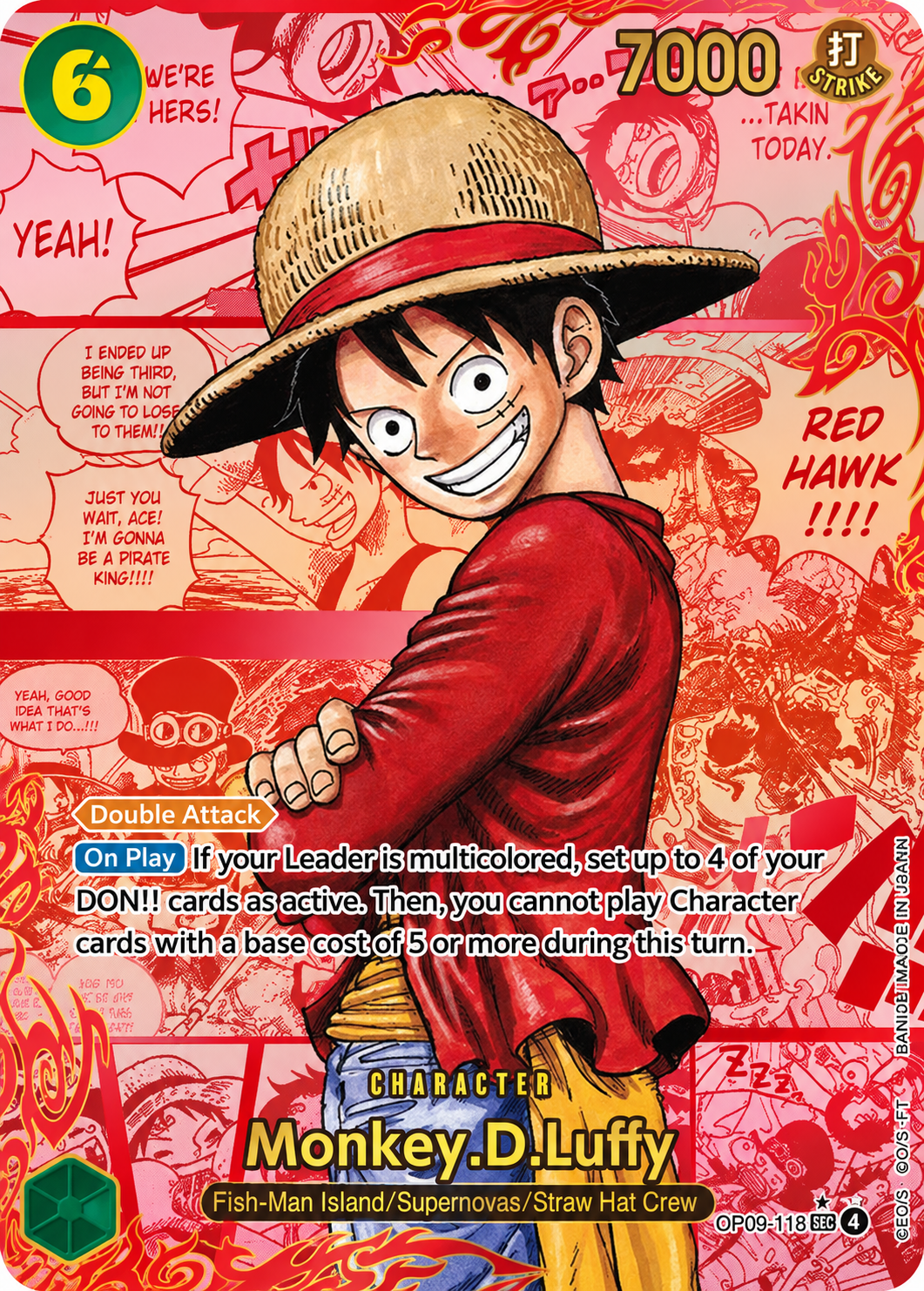 Monkey.D.Luffy [Red Manga] sticker voor bankpas en creditcard