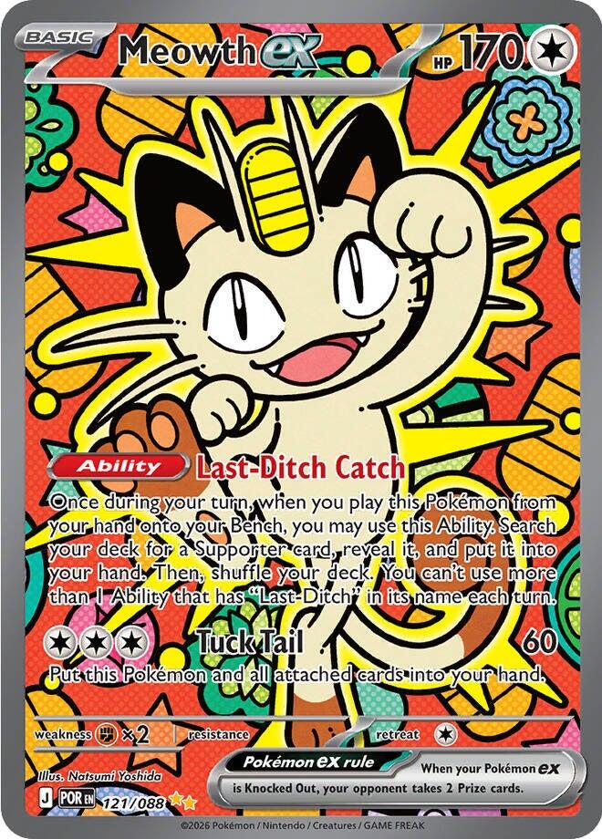 Meowth ex sticker voor bankpas en creditcard
