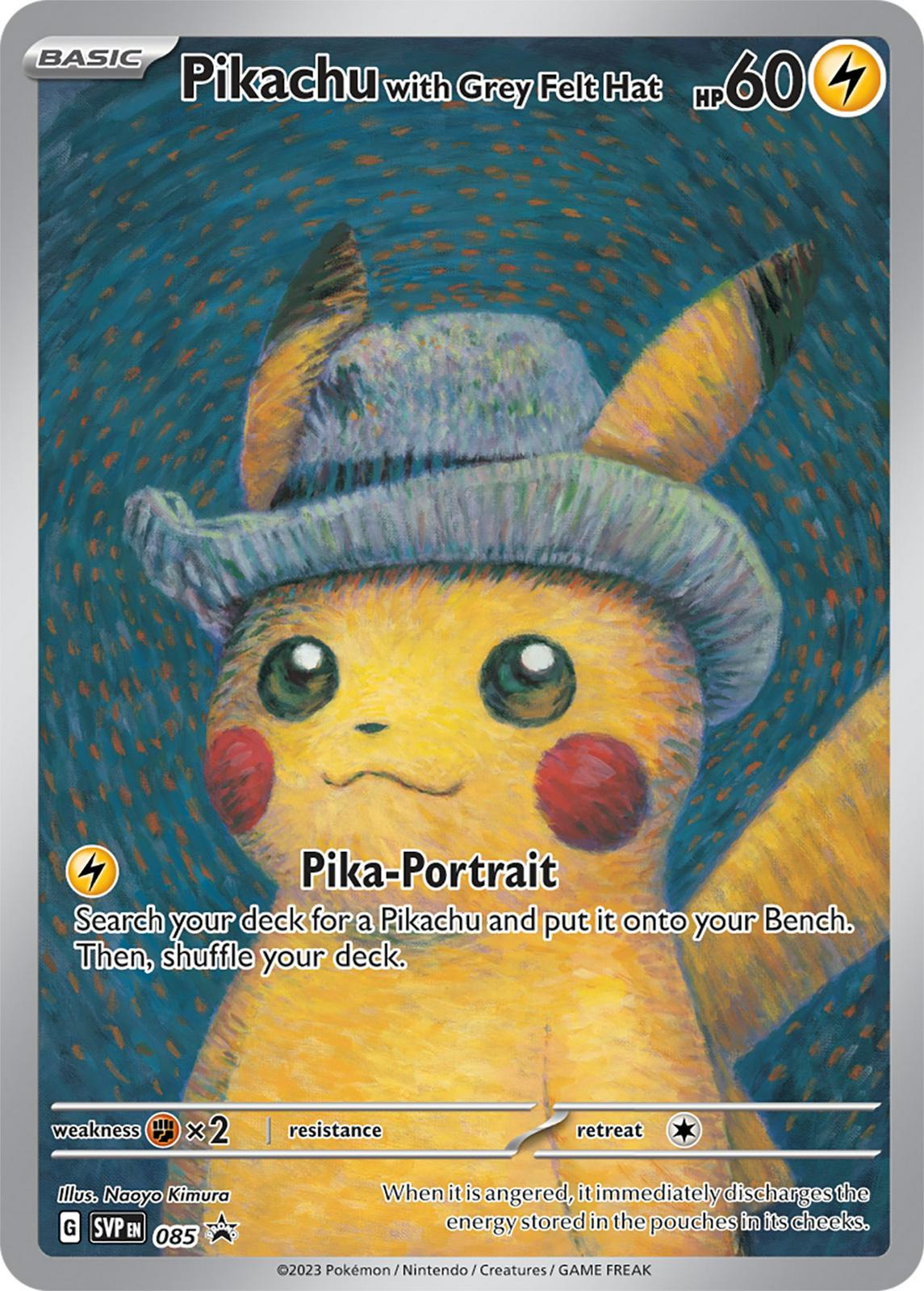 Pikachu with grey hat card skin for debit and credit cards
